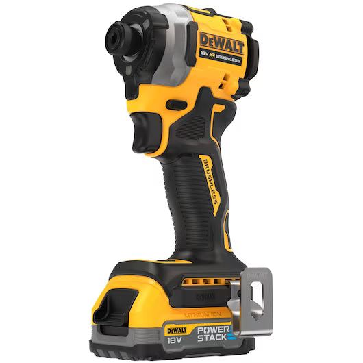 DeWalt 18V XR Brushless Impact Driver with 2x Powerstack Batteries